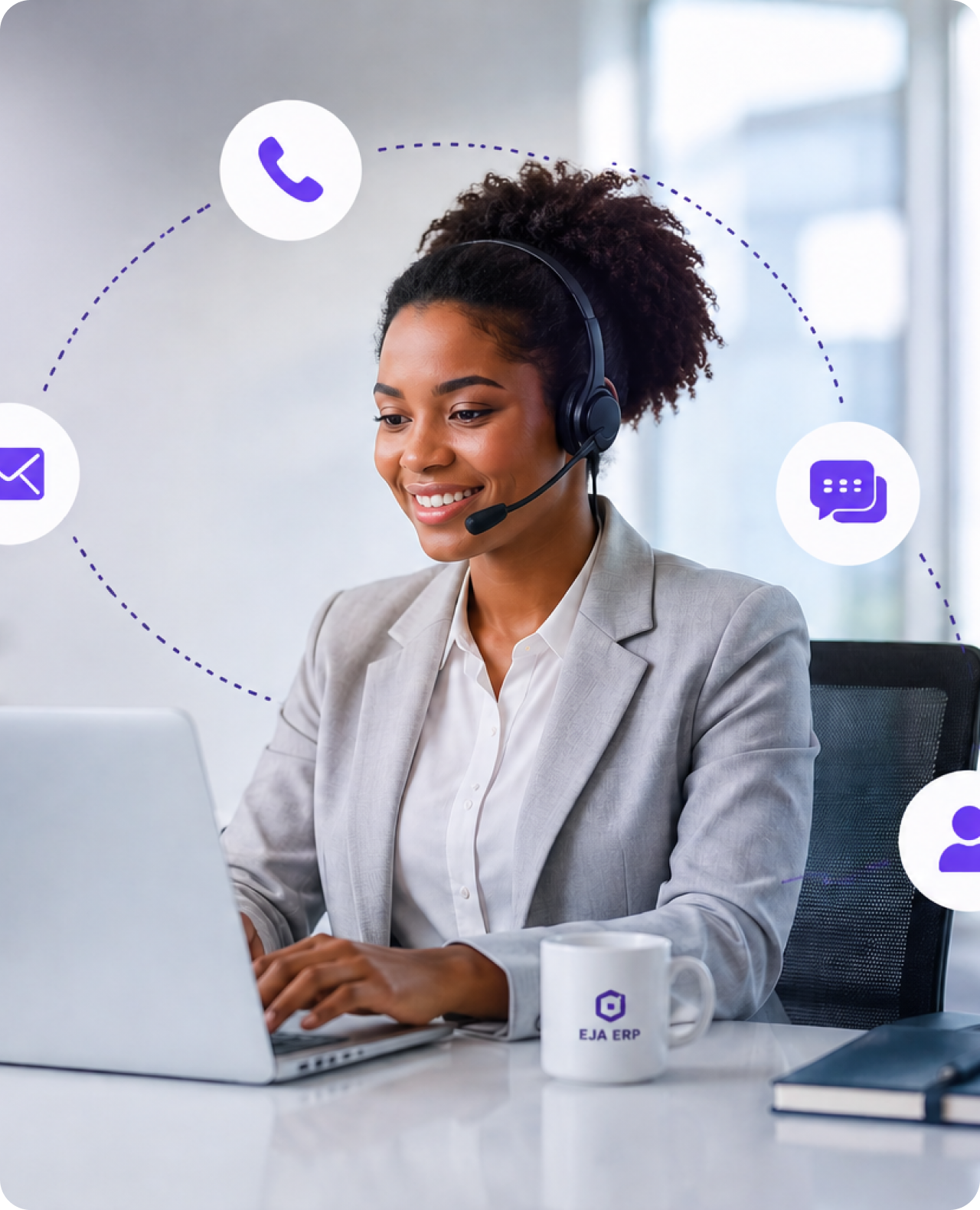 An EJA ERP solutions specialist ready to answer your enquiry by phone, email or chat